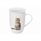 Кружка 450 мл 12*9*12,5 см "Кошка Анфиса", NEW BONE CHINA