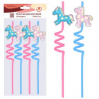 Трубочки для коктейля "Лошадки". Набор 4 шт. Длина 26 см NEW