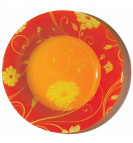 Тарелка Pasabahce из закаленного стекла SERENADE (оранжевая) d=260 мм