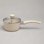 КОВШИК AGNESS АНТИП. ПОКР. РУЧКА SOFT TOUCH  И СТЕКЛ. КРЫШКОЙ 600 МЛ 12*6 СМ