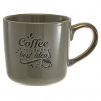 Ф11-085L1 Кружка "Coffee is the best idea" (400 мл)  в цветной коробке, серый  (48)