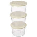 Комплект контейнеров для продуктов "Asti" круглых 0,8л х 3шт. (светло-бежевый)