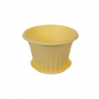 Кашпо КЭРОЛ D140мм 0,75л с подставкой (Банановый)