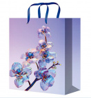 Пакет подарочный с глянцевой ламин 22x31x10 см  (МL) Стеклянные цветы, 157 г ППК-4444