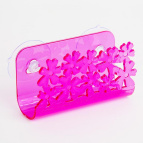 Подставка для губки на присососках "Узоры" 11,5*4,5*6,5см красная