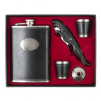 Набор из 5-ти предм: фляжка, 2 стопки, штопор, воронка, 230 мл, L21,5 W17,5 H4,5 см