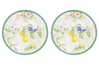 Набор тарелок для десертов 19*19*2 см. 2 пр. "Лимоны" NEW BONE CHINA