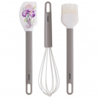 НАБОР: ВЕНЧИК, ЛОПАТКА, КИСТОЧКА AGNESS, 3 ПРЕДМЕТА, СЕРИЯ "IRISES"