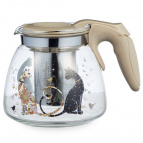 ЗАВАРОЧНЫЙ ЧАЙНИК AGNESS С ФИЛЬТРОМ "ПАРИЖСКИЕ КОТЫ"  900 МЛ.