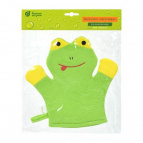 Мочалка-варежка "Лягушонок" для нежной и чувствительной кожи, 23х21см, soft, для бани и сауны "Банные штучки"/ 24