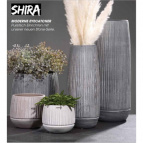 828276 Ваза Vase Shira hellgrau d14; h35cm светло-серый (ш/к 6217)