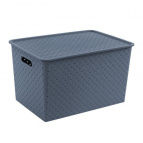 Корзинка "Береста" 14л 350х245х205мм с крышкой (космик)