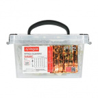 VEGAS  24V Электрогирлянда "Занавес" 96 теплых LED ламп (18 мигающих), 6 нитей, в боксе,  прозр провод, 1*2 м, с блоком питания