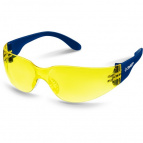 ЗУБР БАРЬЕР жёлтые, облегчённые, линза устойчивая к царапинам и запотеванию, открытого типа, защитные очки (110488)