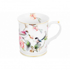 Кружка 400 мл 12*8,5*10 см "Певчие птички" NEW BONE CHINA