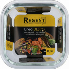 64-22300 Квадратный стеклянный контейнер с крышкой 300 мл Linea Desco