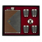 Набор из 6-ти предм: фляжка, 4 стопки, воронка, 230 мл, L22,5 W18 H4,5 см