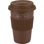 83-002 Кружка с силиконовой крышкой и манжетой 370мл, Linea di PORCELLANA