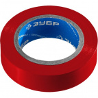 ЗУБР изолента ПВХ ЭЛЕКТРИК-10, 15 мм х 10 м, 6 000 В, красная, не поддерживает горение (1233-3)