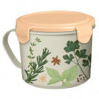 КОНТЕЙНЕР-КРУЖКА ДЛЯ ХОЛОДИЛЬНИКА И МИКРОВОЛНОВОЙ ПЕЧИ "TAKE&GO" С ДЕКОРОМ 0,85 Л (Светло-серый)