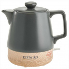 Чайник DELTA LUX DE-1014 корпус из фарфора цвет: черный  1200 Вт, 1,0л (6)