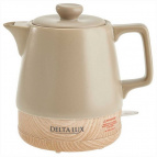 Чайник DELTA LUX DE-1013 корпус из фарфора цвет: бежевый  1200 Вт, 1,0л (6)