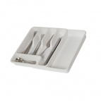 Лоток раздвижной для столовых приборов (белый/белый)