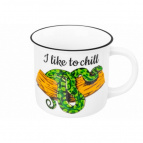 Кружка 400 мл 13*9,5*8,8 см "Змея I like to chill" NEW BONE CHINA