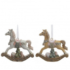 Фигурка декоративная подвесная "Лошадка-качалка", L7 W2 H7,5 см, 2в.