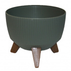 956 Кашпо ROMA ECO recycled Jumper на ножках d24, h19 см 5,1л серо-зеленый (szarozielony)