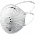STAYER фильтрующая полумаска с клапаном выдоха KV-80, класс защиты FFP1, коническая, 10 шт в коробке (11110-H10)