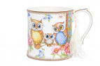 Кружка 380 мл. 12,3*9*9 см. "Совушки" NEW BONE CHINA