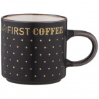 КРУЖКА "BUT FIRST COFEE" 390 МЛ ЧЕРНАЯ