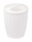 Подставка для зубных щеток "Вязаное плетение" (белый)