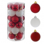 Набор из 24шт Украшение новогоднее "Шар", D6см Полимерный материал