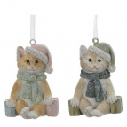 Фигурка декоративная подвесная "Котёнок", L4,5 W4,5 H7 см, 2в.