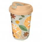 ТЕРМОСТАКАН С КЛАПАНОМ И ДЕКОРОМ "СПЕЦИИ" 400 МЛ (Бежевый)