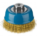 ЗУБР "ПРОФЕССИОНАЛ". Щетка чашечная для УШМ, витая латунированная стальная проволока 0,3мм, 100ммхМ14