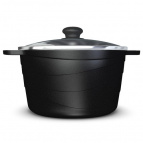 Кастрюля а/пр литая 5,0л стекл/кр индукция Гранит ТМ НМП