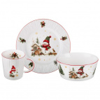 НАБОР ПОСУДЫ LEFARD "WINTER STORY" 1 ПЕР.3 ПР:САЛАТНИК 14,5*6 СМ 670МЛ, ТАРЕЛКА 20,5СМ, КРУЖКА 360МЛ