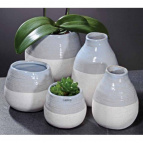 595266 Ваза Dekovase Mica lightblue grey 12,5; h15 cm св. голубой на сером (ш/к 3063)