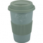 83-003 Кружка с силиконовой крышкой и манжетой 370мл, Linea di PORCELLANA