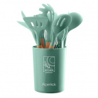 АК-5281 Набор кухонных принадлежностей на подставке 12 пр.(силикон)(16) мятный