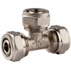 Тройник ЗУБР соединительный, цанга-цанга, 16х16х16х2,0, никель