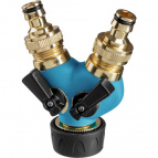 GRINDA поливочный распределитель BS-1, диаметр 3/4″ - 1″, двухканальный, с внутренней резьбой, из латуни  (426112)