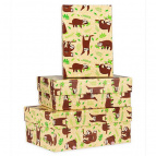 Набор прямоугольных коробок 3 в 1 Ленивец (23 х 16 х 9,5 - 19 х 12 х 6,5 см)  ПП-3278