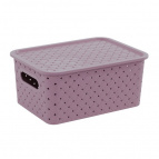 Корзинка "Береста" 3л 235х173х105мм с крышкой (сирень)