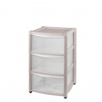 КОМОД НА КОЛЕСАХ "АМАДЕО" 3 ЯЩИКА, 390Х370Х600 ММ (Светло-бежевый)