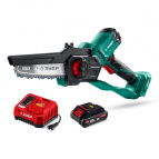 ЗУБР мини-пила цепная аккумуляторная 20 В, 150 мм шина, 1 АКБ LMS (2 Ач) (ПЦБ-2015-21)