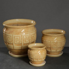 К-т керам. из 3-х Меандр бежевый ( 25,5х27,5, 17,5х20, 13х13,5) см.